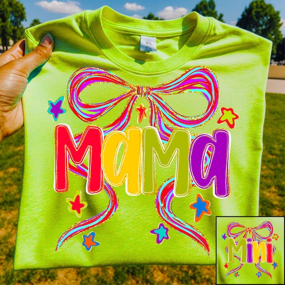 Coquette Mama Mini PNG: Pink Bow Mommy and Me Shirt Design (Digital Download