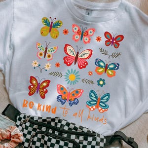 Be Kind PNG, Boho Floral Design, Inspirational Quote, Kindness Shirt PNG, Butterfly Design, Wildflower PNG, Hippie Sublimation, Positive Message PNG, Floral Doodle Art, T-Shirt Design File, Sublimation Design, Be Kind to All, Floral Quote PNG