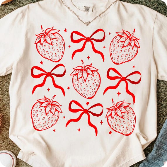 Strawberry Coquette PNG: Retro Floral Berry Design (Digital Download)