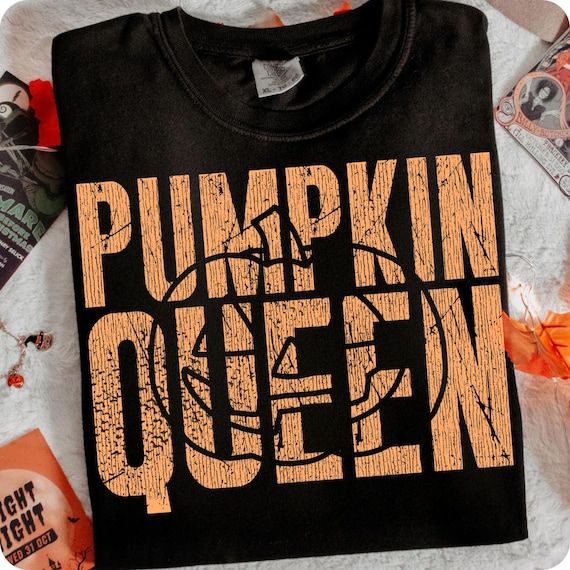 Distressed Pumpkin Queen PNG: Retro Fall Sublimation Design (Digital Download