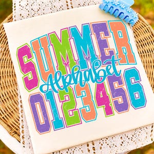 summer alphabet, varsity png bundle, school letters set, retro teacher png, doodle alphabet, sublimation font, back to school png, collegiate letters, distressed alphabet, alphabet clipart, varsity numbers png, bright letter png, printable letters