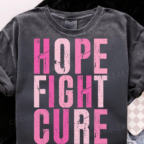 Breast Cancer Awareness Pink Ribbon Digital Design - Hope Fight Cure PNG Download for Shirts