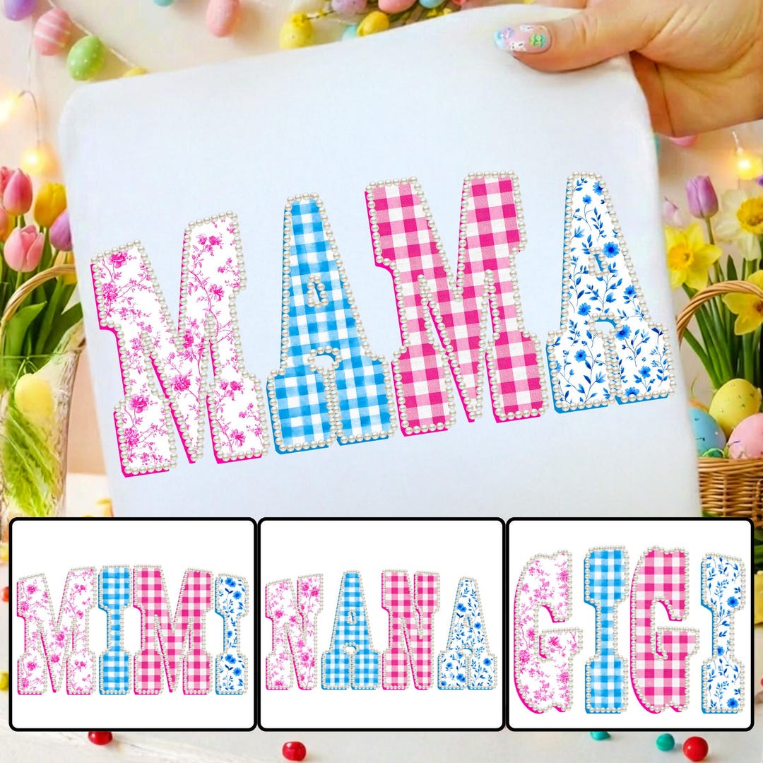 Mama PNG Bundle Floral Mothers Day Sublimation Retro Plaid Quilt