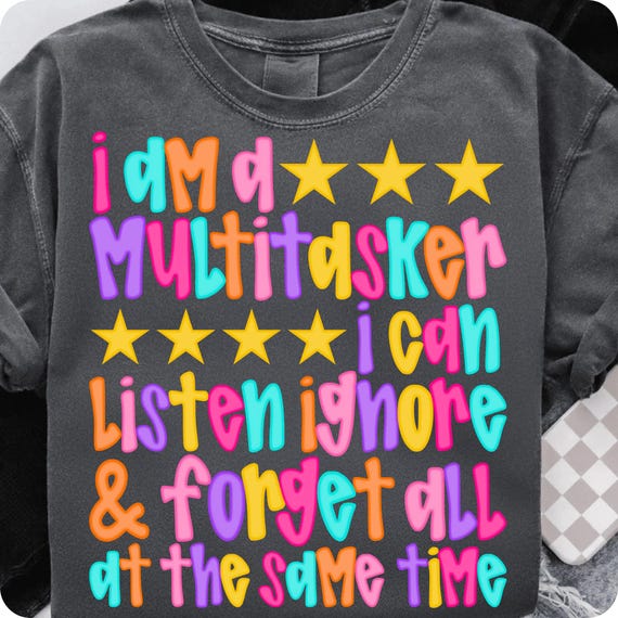 Multitasker Sarcastic Retro Design PNG: Funny T-Shirt Graphic (Digital Download)