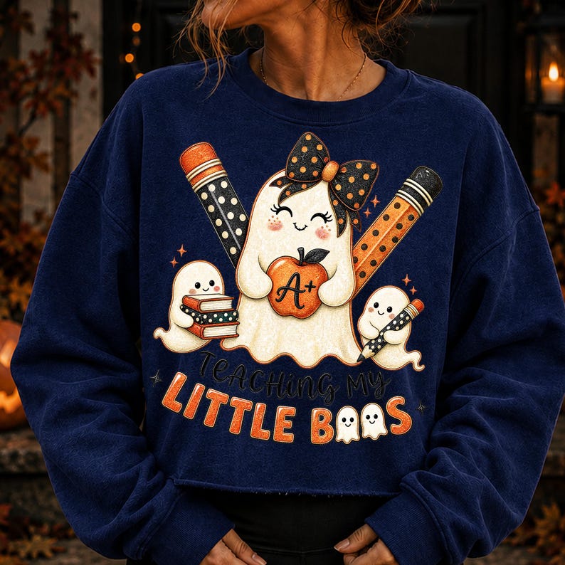 Lära mina små Boos spöklärare PNG, läskig klassrumsdesign (digital nedladdning) bild 7