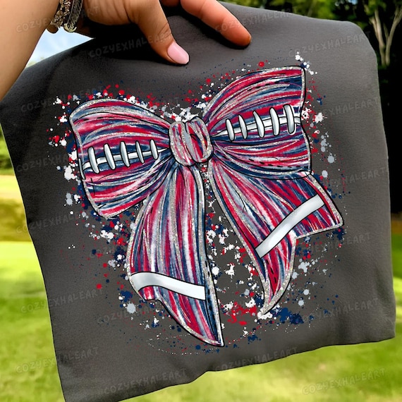 Preppy Football Mom Coquette Shirt Design: Bow & Sports Digital Download PNG for Game Day Sublimation