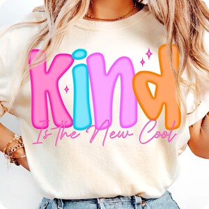 Preppy Kind Is The New Cool PNG, Retro Varsity Letters Digital Download, Checkerboard Flowers Boho Back to School PNG for Kids & Teachers