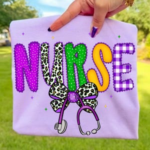 Nurse Mardi Gras PNG Bundle, Medical Carnival Sublimation File image 2