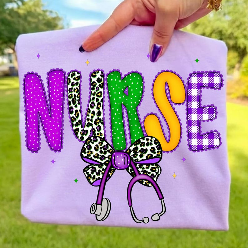 Nurse Mardi Gras PNG Bundle, Medical Carnival Sublimation File image 2