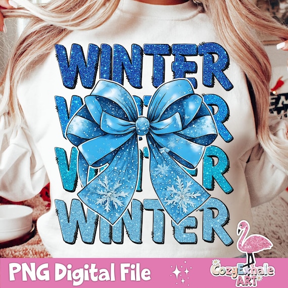 Coquette Winter Bows PNG: Cozy Glitter Doodles for Retro Seasonal Vibes & Freezing Weather Designs