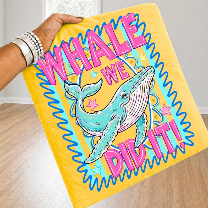 Whale We Did It Preppy Graduation PNG design on a t-shirt