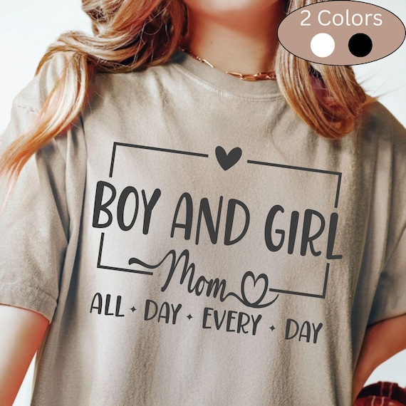 Boy and Girl Mom PNG - Mom Life Design (Digital Download)