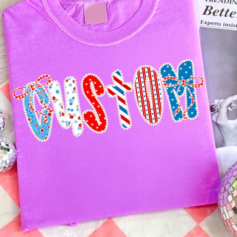 Preppy Custom Floral American Glitter Coquette PNG, 4th of July Mom Nana Mimi Gigi Png, Retro Independence Day, Patriotic USA Sublimation