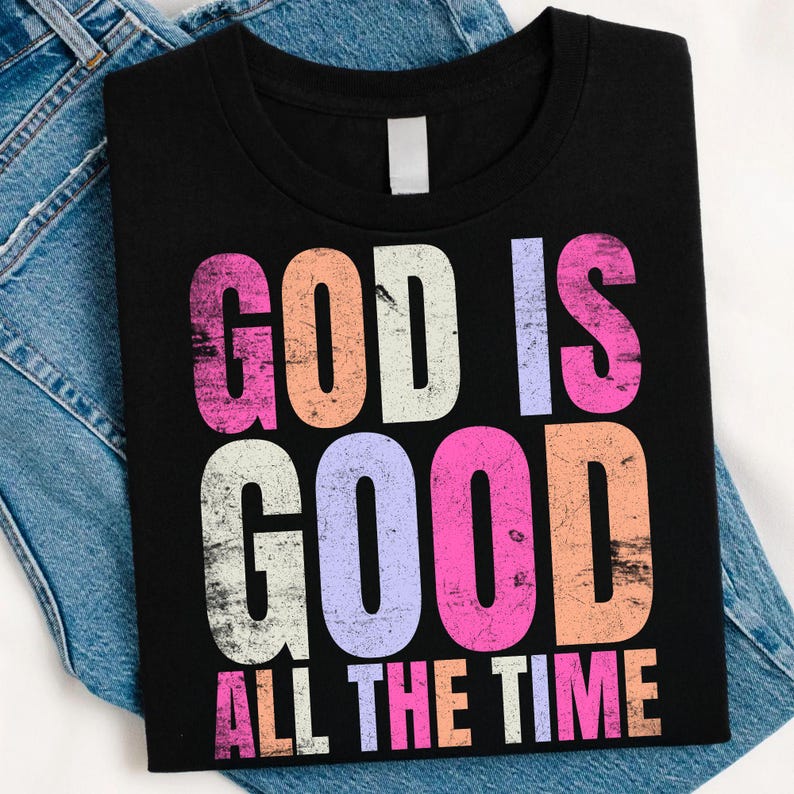 Christian Faith T-shirt Mockup with 'God Is Good' PNG Design
