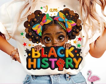 I Am Black History Peekaboo Black Girl and Boy Juneteenth PNG, Afro Girl Gift, Emancipation Day, Black History Month Gift Sublimation Design
