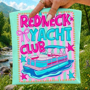 redneck yacht club, pontoon boat png, lake life png, retro boating png, preppy boat png, coquette bow png, summer boating, lake day png, boat life design, sublimation design, girly boutique, vacation mode, pink lake shirt