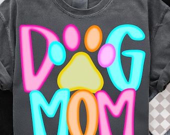 Mamá de perro preppy PNG: Diseño elegante de huella de pata rosa (Descarga digital)