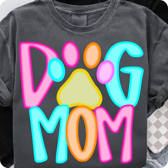 Preppy Dog Mom PNG: Elegant Pink Paw Print Design (Digital Download)