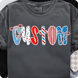 Preppy Custom Floral American Glitter Coquette PNG, 4th of July Mom Nana Mimi Gigi Png, Retro Independence Day, Patriotic USA Sublimation