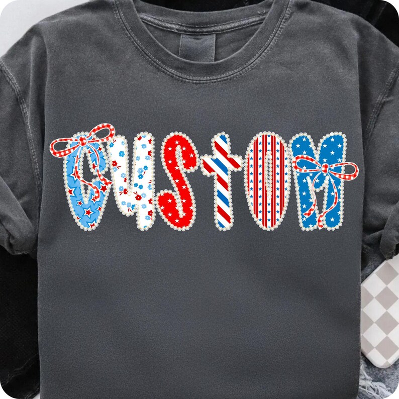 Preppy Custom Floral American Glitter Coquette PNG, 4th of July Mom Nana Mimi Gigi Png, Retro Independence Day, Patriotic USA Sublimation