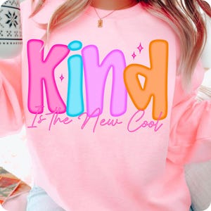 Preppy Kind Is The New Cool PNG, Retro Varsity Letters Digital Download, Checkerboard Flowers Boho Back to School PNG for Kids & Teachers