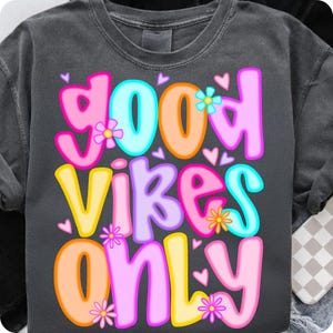 Preppy Good Vibes Only Summer PNG, Retro Beach Shirt Sublimation, Vacation Checkered Design, Positive Mind Sunshine Digital File