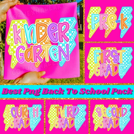 Back to School Boy PNG Bundle: Checkered First Day Designs (Digital Download T-Shirt Graphics