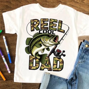Retro Reel Cool Dad PNG, Funny Fishing Dad Shirt Design, Wishin’ I Was Fishin’ PNG, Bass Fishing Sublimation, Father&#39;s Day Gift