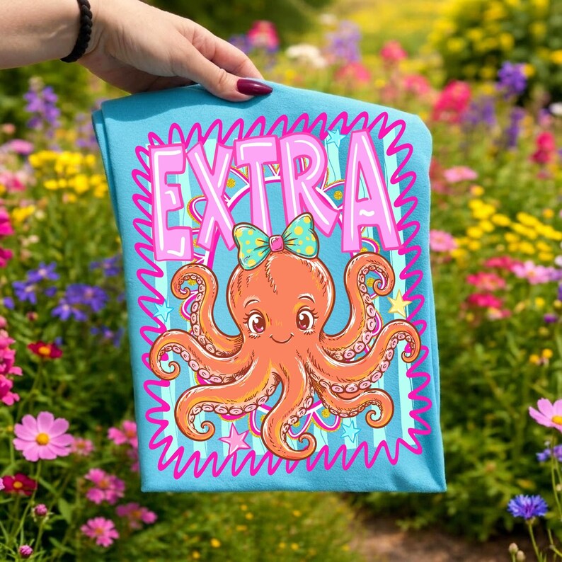 Creative crafting possibilities with the Extra Octopus digital design for various products.