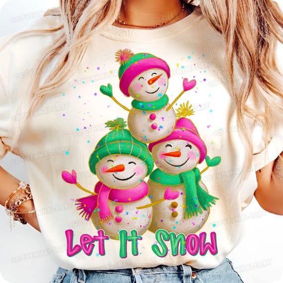 Coquette Christmas Snowman PNG: Retro Winter Clipart (Digital Download
