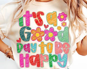 Happy Day Wildflower PNG: Boho Mental Health Design (Digital Download)