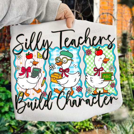 Funny Teacher Goose PNG: Back to School Shirt Design (Digital Download