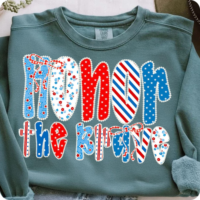Custom T-Shirt featuring Honor the Brave Retro Patriotic Design