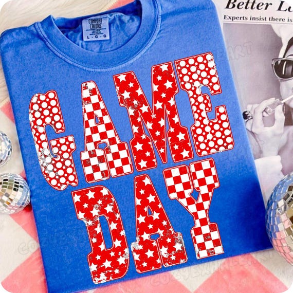Vintage-Inspired Football Mom Checkered Star Gameday Shirt Design PNG Digital Download