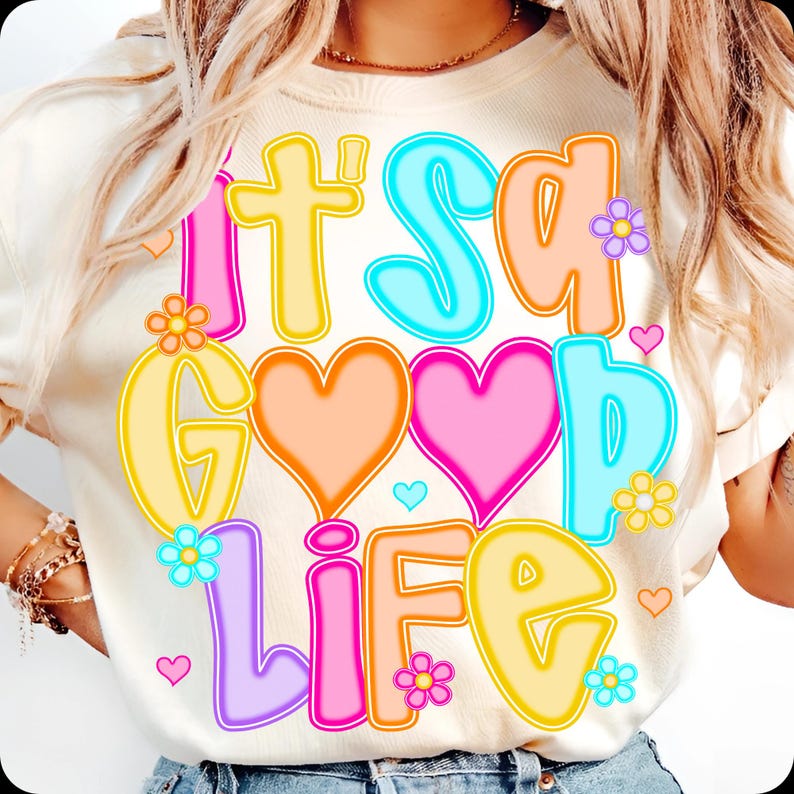 Colorful Preppy Summer Shirt Design DTF Transfer Preview