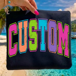 Neon Summer Png Bundle Retro Beach Vibes Distressed Varsity Letters Png Bright Lake Life Dtf Designs Custom Summer Text Png For Sublimation