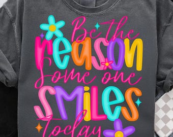 Positive Quote PNG: Retro Doodle Flower Clipart (Digital Download)