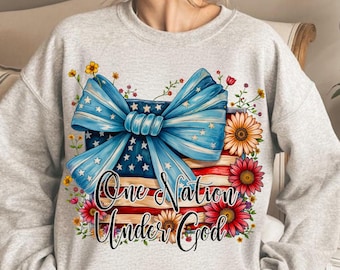One Nation Under God PNG: Christian Patriotic Sublimation (Digital Download)