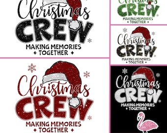 Christmas Crew PNG Bundle, Family Christmas Squad: Matching Pajama Shirt PNG for Holiday Group Photos & Gifts