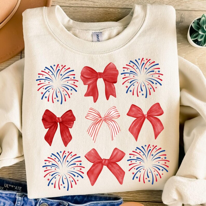 Celebrate in style with this Coquette 4th of July PNG! Featuring a girly country western vibe with red, white, and blue fireworks, this patriotic sublimation design is perfect for t-shirts, tumblers, and digital projects. A trendy must-have for Independence Day!