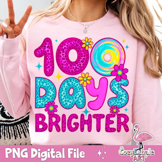 100 Days of School PNG: Teacher & Kids Shirt Design (Digital Download)