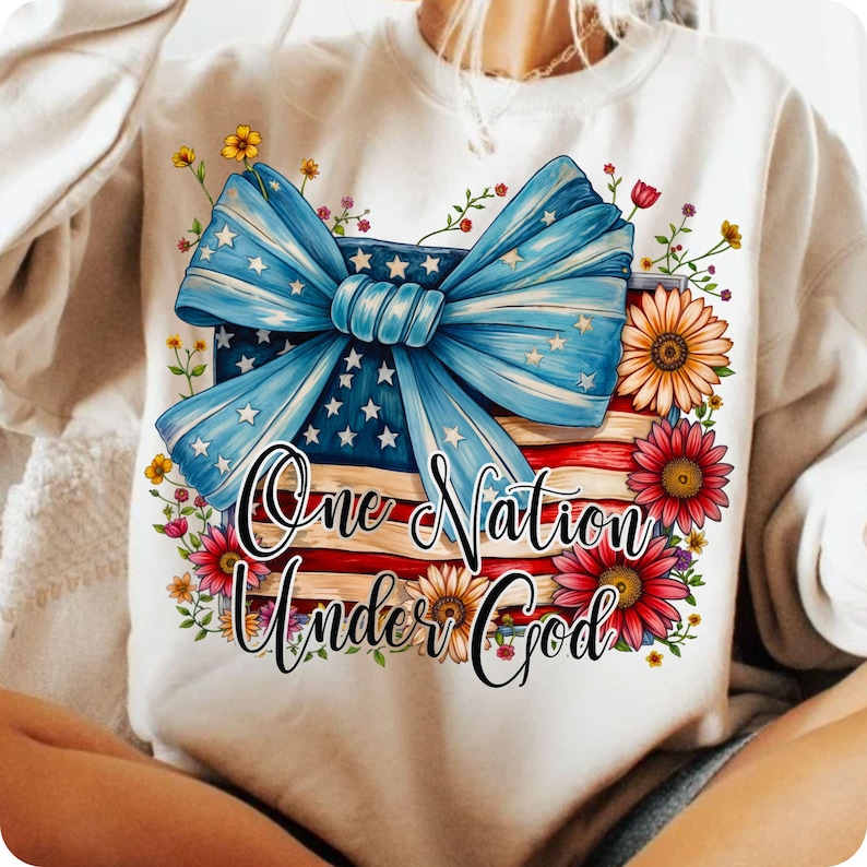 Celebrate faith and patriotism with this One Nation Under God PNG. A perfect Christian 4th of July sublimation design, featuring the American flag, faith, and freedom. Great for Independence Day shirts, Memorial Day decor, and religious patriotic designs!