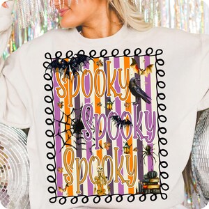 Halloween Spooky Preppy PNG, Retro Pumpkin Sublimation Design, Cute Spooky Fall Shirt PNG, Preppy Halloween Digital Download