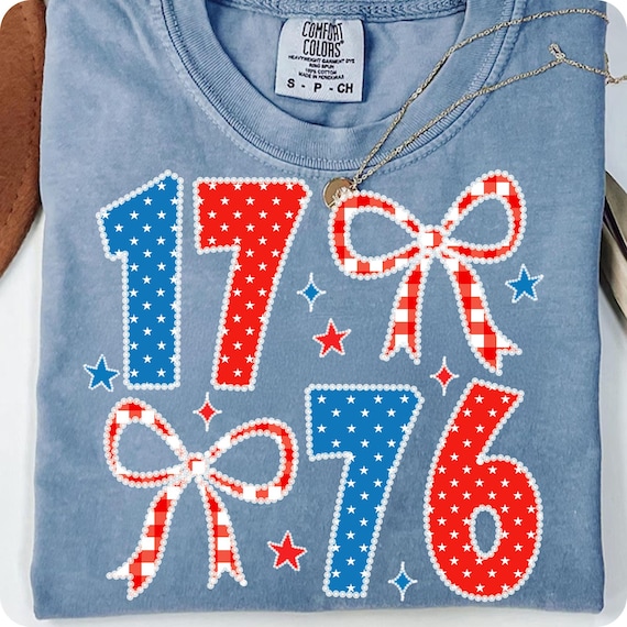 Vintage Americana Coquette Bow Design: Patriotic Floral PNG for 4th of July Sublimation Crafts