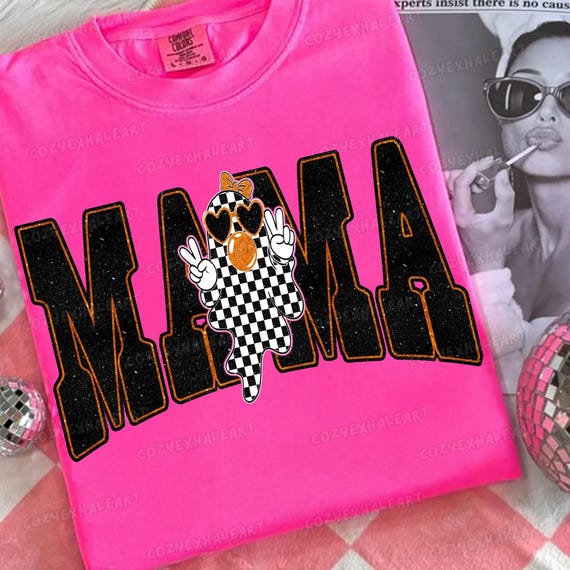 Retro Varsity Ghost Mama Halloween PNG Design - Digital Download for Trendy Spooky Season T-Shirts