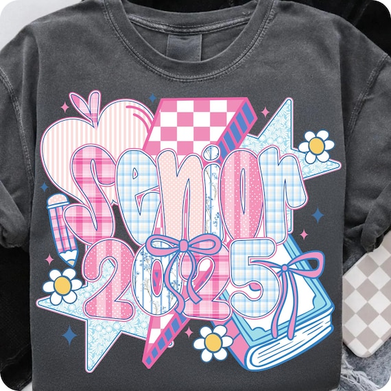 Preppy Senior 2025 PNG: Floral Coquette Graduation Design (Digital Download)
