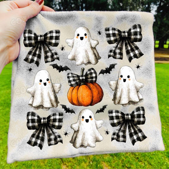 Coquette Halloween Ghost PNG: Bow, Pumpkin Spice & Fall Design (Digital Download)