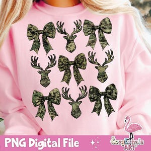 Coquette Camo Bow Mama PNG | Old School Military Girl and Deer Hunting ...