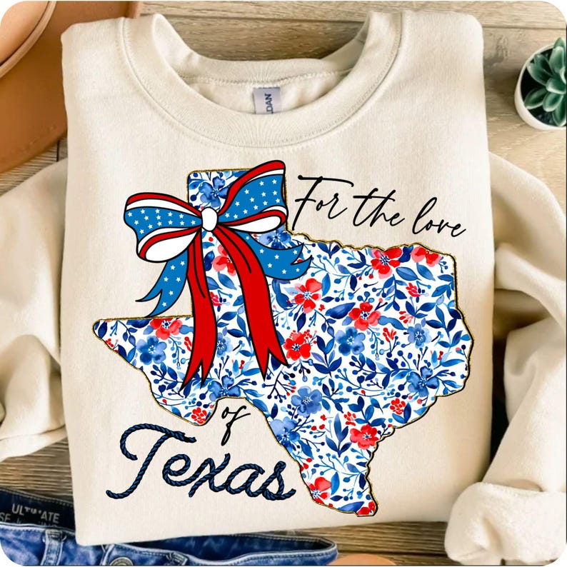 Celebrate Texas pride and 4th of July with this Floral Texas Map Coquette PNG! Featuring a trendy brushstroke design with a patriotic touch, perfect for sublimation projects, shirts, and Independence Day designs!