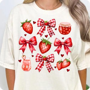 Coquette Strawberry PNG, Preppy Glitter Mama Summer Sublimation, Cute Girly Strawberry Floral, Trendy Cottagecore T-Shirt Design